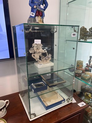 Lot 1008 - Small counter top glazed display cabinet with...