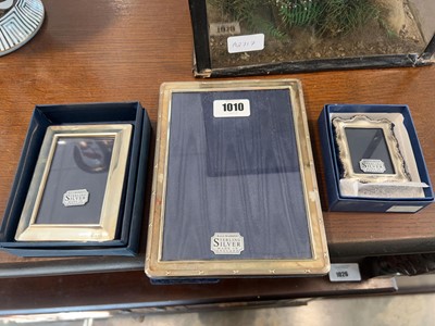 Lot 1010 - 3 various sized silver hallmarked picture frames