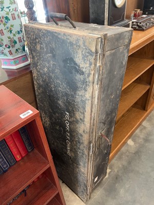 Lot 1037 - Long metal twin handled RAF storage trunk