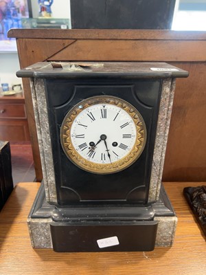 Lot 1041 - Slate cased mantel clock