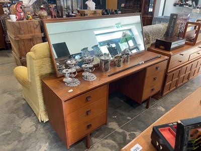 Lot 1044 - Mid Century teak dressing unit with long...