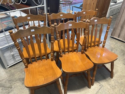 Lot 1061 - Set of 6 pine dining chairs