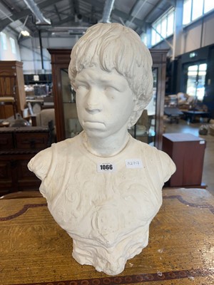 Lot 1066 - Plaster studio bust of female