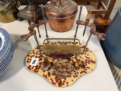Lot 1082 - Vintage faux tortoiseshell dressing table...