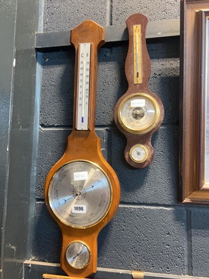 Lot 1096 - Clevedon barometer in wooden case together...