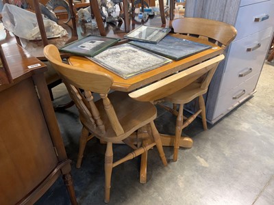 Lot 1097 - Composite wood drop side 2 seater dining table...