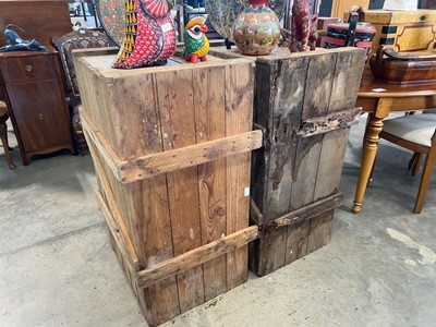 Lot 1058 - Two large vintage wooden shipping crates