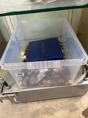 Lot 1319 - Bucket of loose misc. coinage and 1 coin album