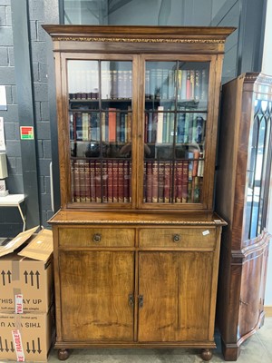 Lot 1325 - Edwardian mahogany bookcase with lower...