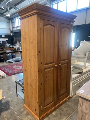 Lot 1334 - Modern pine double door wardrobe