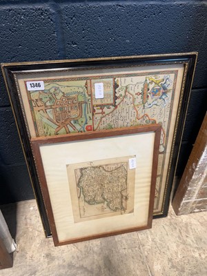Lot 1346 - 2 various maps including Derbyshire and Kent