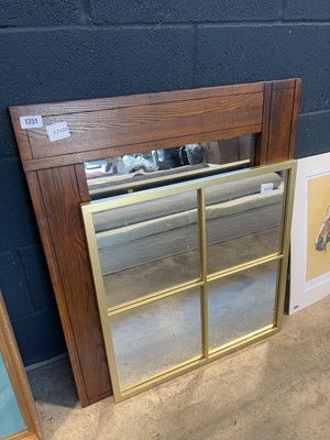 Lot 1351 - Rectangular wall mirror in substantial oak...