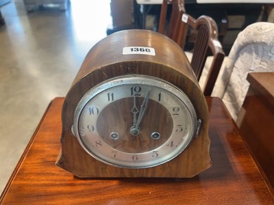 Lot 1360 - Dark oak cased mantel clock
