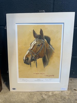 Lot 1381 - Mounted print of the racehorse Cauto Star from...