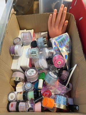 Lot 1416 - Nail Technician's kit including practice hand,...