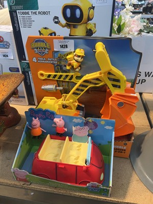 Lot 1428 - Rubble Crew toy and a Peppa Pig car toy