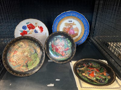 Lot 1448 - Cage containing collector's plates with...