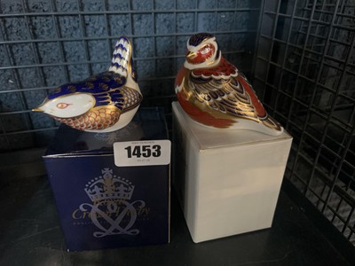 Lot 1453 - Royal Crown Derby Wren and Chaffinch...