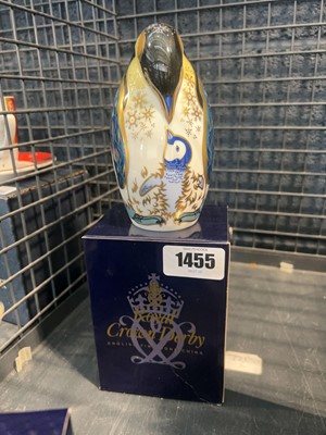 Lot 1455 - Boxed Royal Crown Derby Penguin and Chick...