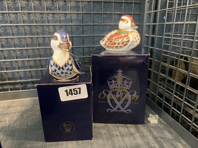 Lot 1457 - 2 Royal Crown Derby Duck paperweights