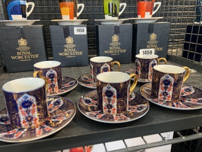 Lot 1459 - Set of 6 gilt rimmed cup and saucer sets by...