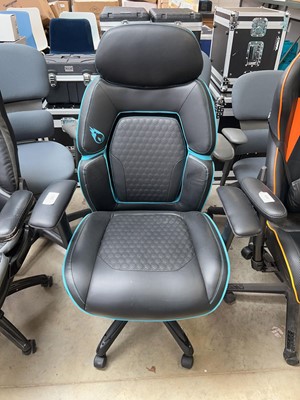 Lot 2027 - DPS black and blue leatherette twin armed...