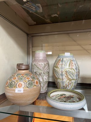 Lot 300 - Two Denby Glyn-Coledge vases and a dish and...