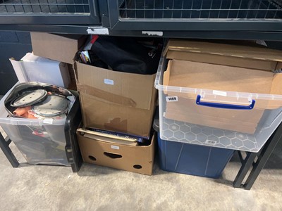 Lot 1469 - Underbay of mixed homewares including clocks,...