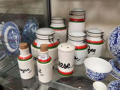 Lot 316 - A collection of storage canisters by Baldelli...