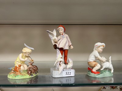 Lot 322 - Three Royal Worcester figures modelled by F G...