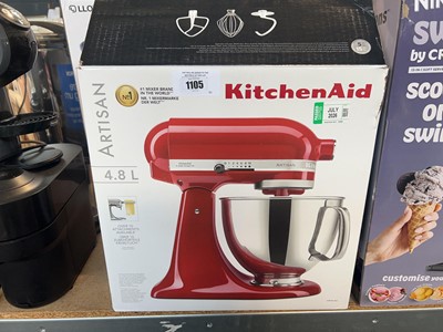 Lot 1105 - Kitchen Aid Artisan 4.8 Litre stand mixer, boxed
