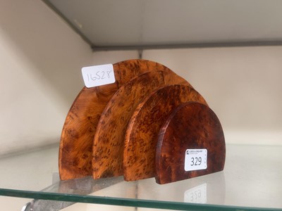 Lot 329 - A bird's eye maple desktop letter rack (small...