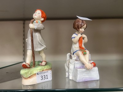 Lot 331 - Two Royal Worcester figures ;Saturday's Child...