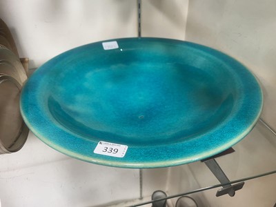 Lot 339 - An oriental style blue crackle effect serving...