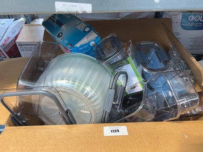 Lot 1139 - Large box of various kitchen storage and...