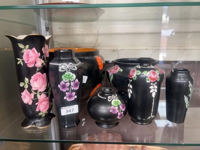Lot 347 - An assortment of Shelley black floral...