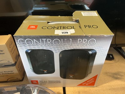 Lot 1179 - Boxed pair of JBL control 1 pro 2 way...