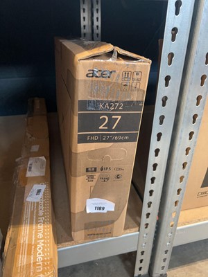 Lot 1189 - Acer Vision Care display 27" model KA2
