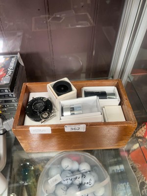Lot 362 - A small wooden box of assorted lenses