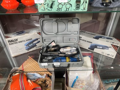 Lot 374 - A boxed Raleigh electric detail sander along...