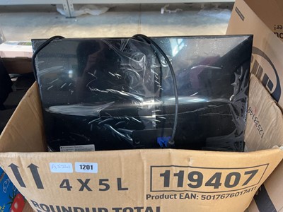 Lot 1201 - Box containing a small monitor and computer...