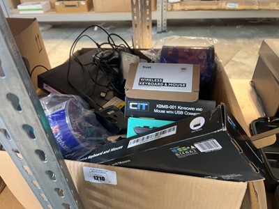 Lot 1210 - Large box of computer peripherals including...