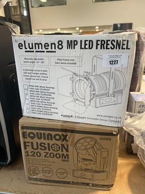 Lot 1227 - Elumen 8 MP LED Fresnel light and an Equinox...