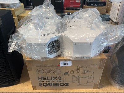 Lot 1238 - Boxed pair of Equinox Helix XP150w GOBO flower...