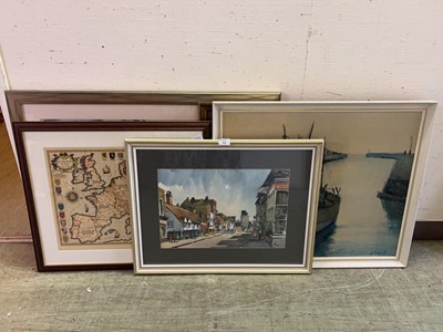 Lot 12 - An assortment of artwork and maps to include...