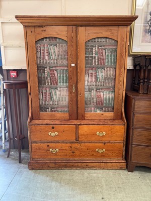 Lot 24 - A late Victorian waxed pine full height...