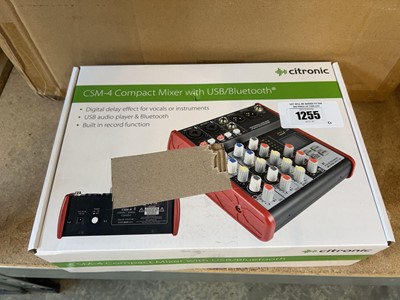 Lot 1255 - Citronic CFM-4 compact mixer with USB and...