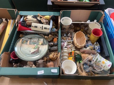 Lot 418 - Two trays containing mixed goods to include...