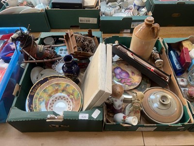 Lot 420 - Two trays of mostly ceramic ware to include...