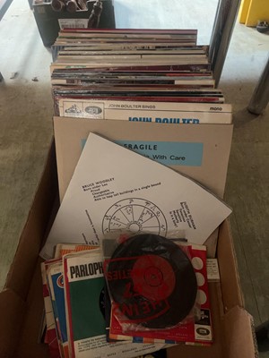 Lot 427 - A tray of 33 and 45RPM records by various...